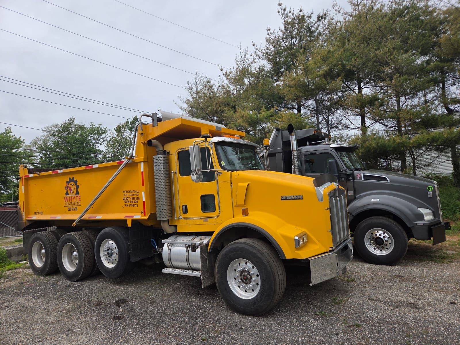 Whyte Contracting branded dump trucks