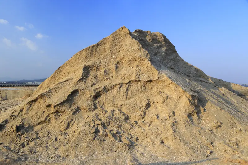 Industrial sand stockpile